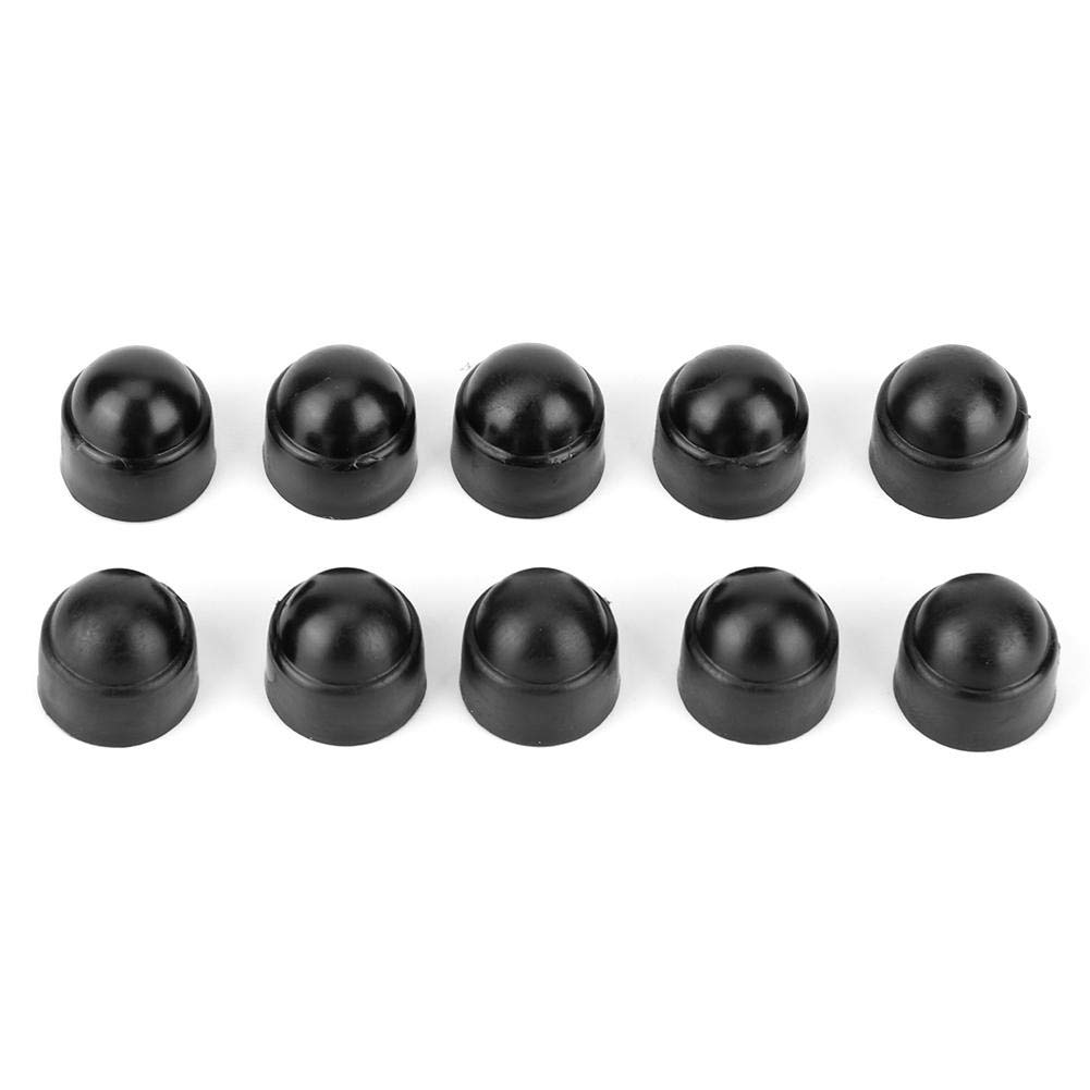 KIMISS 10pcs Black Hex Nut Cover,15mm/0.59in M8 Plastic Hex Screws Nuts Head Cap Cover Accessory