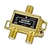 Antop Low-Loss 2 Way Coaxial Splitter for TV Antenna and Satellite 18K Gold-Plated Chassis 2GHz - 5-2050MHz All Port DC Power Passing
