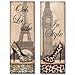 WallsThatSpeak 2 Travel in Style Animal Print High Heel Pumps Shoes Fashion Classy Art Prints Paris London, 6 by 18-Inch, Beige