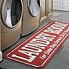 Machine Washable Text Design Laundry Room Rug Non-Slip Rubberback 2×5 Laundry Runner Rug for Laundry Room, Bathroom…