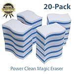 STK 20 Pack Extra Thick Power Clean Magic Eraser - Eraser Sponge For All Surfaces - Kitchen-Bathroom-Furniture-Leather-Car-Steel - Just Add Water to Erase All Dirt - Melamine - Universal Cleaner