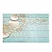 INTERESTPRINT Starfish Seashell on Wood Bsummer Hawaii Beach Seaside Nautical Green Luxury Microfiber Washable Bath Rug for Floor Bathroom Bedroom Living Room