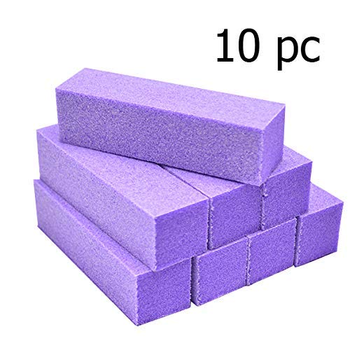 Tachibelle 10 pcs Premium Made in Korea Purple Buffer White 100/180 Grit Premium 4-Way Nail File Buffing Block