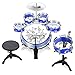 Best Choice Products 11-Piece Kids Beginner Drum Kit, Musical Instrument Toy Drum Set for Music Practice w/Bass, Toms, Snare, Cymbal, Stool, Stand Drumsticks - Blue