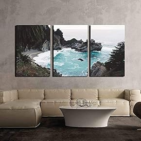 Sea Bay with Rocks Waves x3 Panels