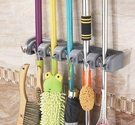 VICKMALL - Soporte Antideslizante para fregona y Escoba con Ganchos
