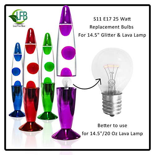 Lava Lamp Bulb 25 Watt, 4 Packs The Lava Original Replacement Bulb for 14.5Inch/20Ounce Lava