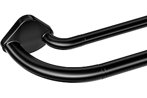 Abiglifty Double Curtain Rods 48 to 84 Inches, Wrap Around Curtain Rods, Extendable Double Curtain Rods for Windows, Room Darkening Double Drapery Rod, Black