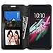 Alcatel OneTouch Idol 3 (5.5) Case, JoJoGoldStar Bicast PU Leather Folio Wallet with Card Slots and Kickstand, Comes with Stylus Pen and Screen Protector - Black
