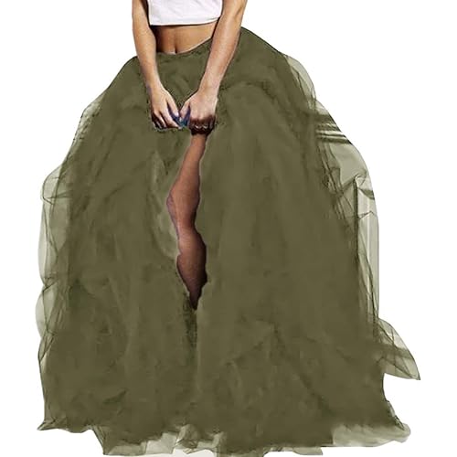 WDPL Wedding Planning Women's Long Maxi Tulle Special Occasion Bustle Night Out Skirt