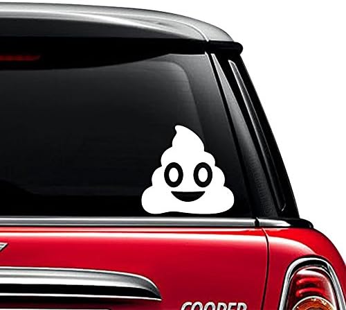 Poop Emoji Vinyl Decal Sticker For Car Truck Motorcycle Window Bumper Wall Laptop Size- (6 inch) / (15 cm) Wide / Color- Gloss Black