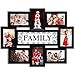 Jerry & Maggie Family Photo Frame 22x17, PVC Picture Frames Collage Wall Decor 9 Opening Wall Hanging For 6x4 Photos 8 Pack, No-Assembly 3D Design Waterproof Memorial Keepsake, Black