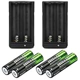 Lightbole 4x18650 lithium 5800mAh Rechargeable Batteries 3.7V And Li-ion 18650 18500 16340 14500 26650 Universal Smart Battery Charger (2PC Charger)