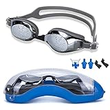 Street Tribe Swim Goggles, Swimming Goggles, Professional Swim Goggles,Triathlon Goggles,Anti-Leakage, Anti-Fog,Anti-UV, for Adult Men Women Youth Kids Child(Geay)
