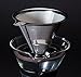 Pour Over Coffee Brewer | Paperless, Fits Carafes, Cups and Mugs, Double Filter with Center Drip in Polished Stainless Steel by The Elan Collective (1-4 cups)