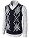 H2H Mens Casual Slim Fit Argyle V-Neck Golf Sweater Vest Of Various Colors