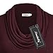 Ninedaily Women Thin Tops Long Sleeve Cowl Neck Tunic Blouse Wine XXL