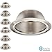 TORCHSTAR 6 Inch Recessed Can Light Trim Stylish Decor, Step Baffle with Detachable Ring, Full Metal, Fit Halo/Juno Remodel Recessed Housing, Satin Nickel, Pack of 6