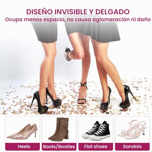 Metatarsal Pad - Non Slip Cushions for High Heels, Sandals and Weddings - Metatarsalgia Insoles for Pain Relief and Prevent Slipping (Black, 4 Pairs)