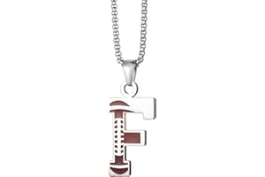 EZUY GNAY Letter Football Stainless Steel Football Necklace Player Number Pendant Silver Athlete LetterJewelry