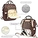 Ibeacos Diaper Bag Backpack Baby Diaper Backpack Convertible Travel Tote Diaper Bag PU Leather Waterproof Nappy Bag Large Capacity Baby Bag with Changing Pad, Insulated Feeding Bottle Bag (Brown)