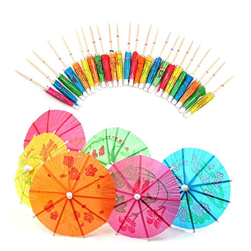 Sungpunet 50 Mischpapier Cocktailschirmchen-Party-Tropische Getränke, Obst Etiketten, Weinetiketten - Cocktail Zubehör…