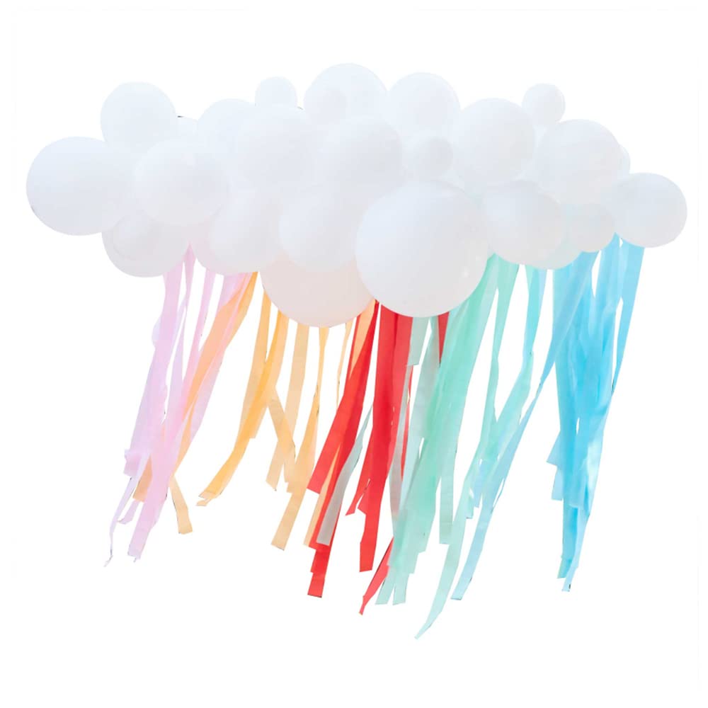 Ginger Ray White & Colourful Tassel Balloon Cloud Arch Party Baby Shower or Kids Party Decoration