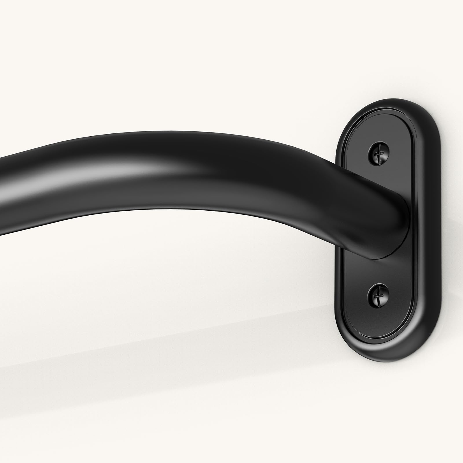 Photo 1 of JRZOO Wrap Around Curtain Rods Black, Blackout Heavy Duty Curtain Pole for Windows 48 to 84 Inch, 1" Decorative Room Darkening Curved Modern Drapery Rod (Matte Black/Unique Design/All Matel)