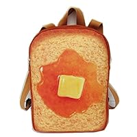 Skyseen 3D Simulation Butter Toast Bread Backpack Funny Food Shape Daypack School Bag,Small