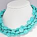 JANE STONE Classic Turquoise Chunky Triple Row Bead Strand Collar Necklace Statement Layered Jewelry