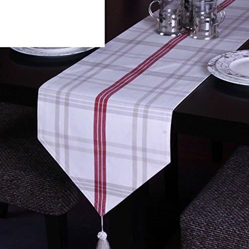 LCM Simple and modern cotton stripe table runner/ fresh gingham table runner/ table-cloth-B 33x200cm(13x79inch)