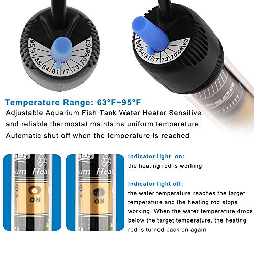 FREESEA 300 Watt Aquarium Fish Tank Heater with Aquarium Submersible