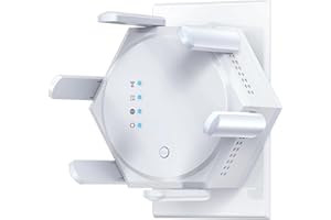 WiFi Repeater,WiFi Extender Signal Booster, 1200 Mbps Covers Up to 12880 Sq.ft and 60 Devices, Internet Booster,Dual Band 5GH
