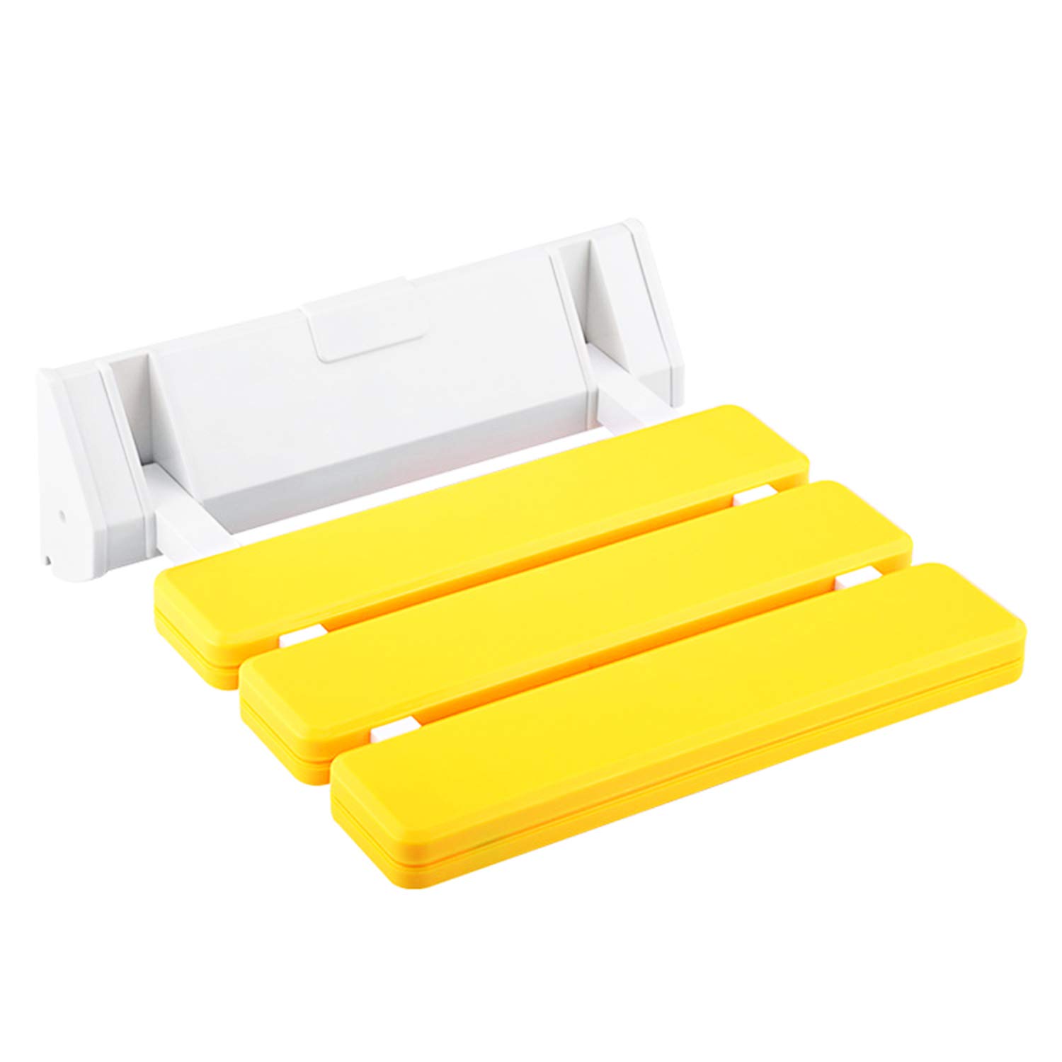 Folding Shower Seat Bathroom Drop-leaf Wall Stool (Yellow)