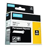 DYMO RhinoPRO Industrial-Strength Permanent Adhesive Fabric Label Tape, 3/8-inch, 18-foot Cassette, White (18482)