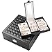 J.Rosée Jewelry Organizer Romantic Gifts Travel Black Leather Jewelry Box Lockable Makeup Storage Case with Mirror