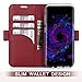 FYY [Genuine Leather Wallet Case for Samsung Galaxy S8 2017, Handmade Flip Folio Wallet Case with Kickstand Card Slots Magnetic Closure for Samsung Galaxy S8 2017 Wine Red