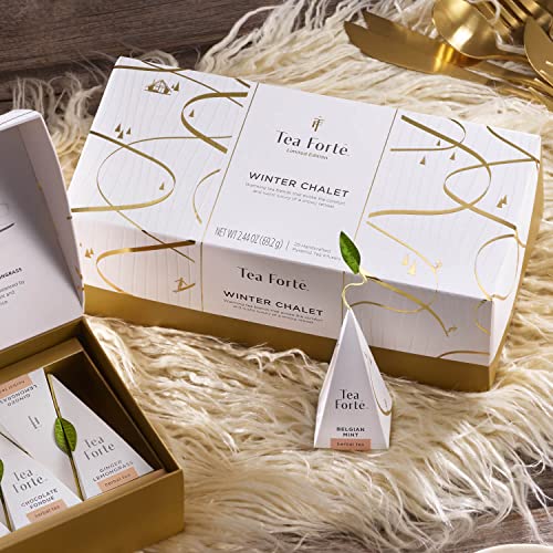 Tea Forte Presentation Box Winter Chalet Tea Sampler Gift Set, 20