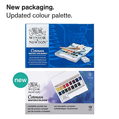 Winsor & Newton Cotman Watercolor Paint Set, Complete Pocket Set, 16