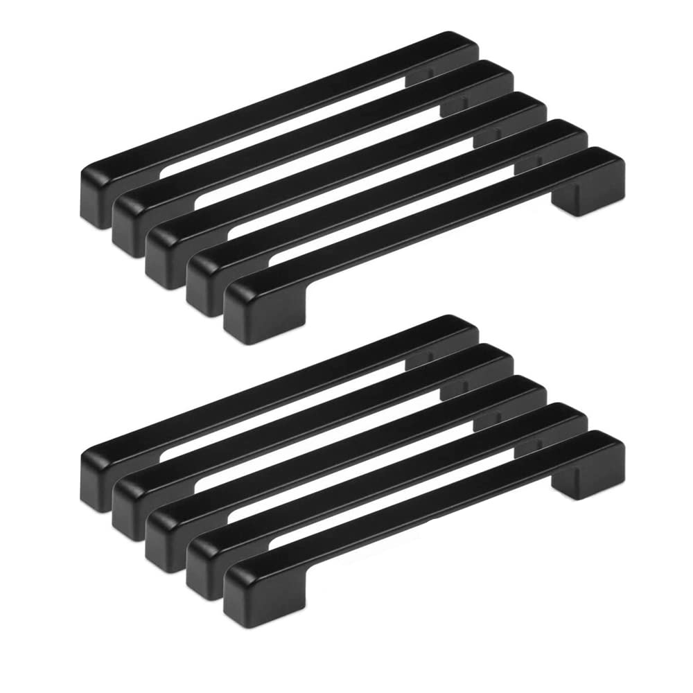MARGUERASW 10 Pack Black Cabinet Pulls 192mm Black Drawer Pulls-Black Kitchen Cabinet Pulls Cabinet Hardware Black Cabinet Handles Pulls for Kitchen Cupboard