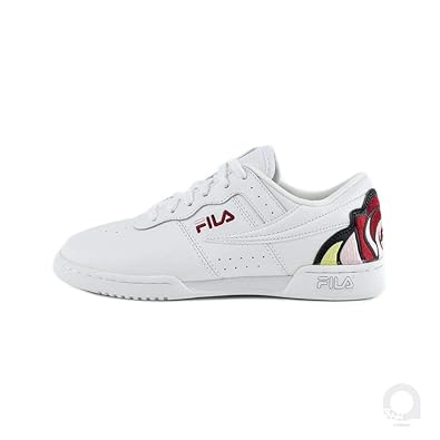 pink fila shoes with flowers