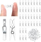 Fuyamp 100 Pcs Clear Mini Pegs 2.5cm Small Crafting Clips Photo Clips view 2