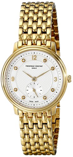 Frederique Constant Women's FC-235MPWD1S5B Slim Line Yellow Goldtone Stainless Steel Watch