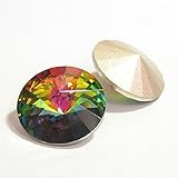 2 pcs Swarovski Crystal 1122 Round Rivoli Stone Bead Vitrail Medium Foiled 18mm / Findings/Crystallized Element