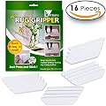 Rug Grippers For Hardwood Floors - Best Anti Curling Rug Gripper , Non Slip Rug Pad - Non Skid Rug Pads Tape - Keep Your Rugs In Place & Make Corners Flat - Carpet Tape For Area Rugs , Set Of 16 Pcs