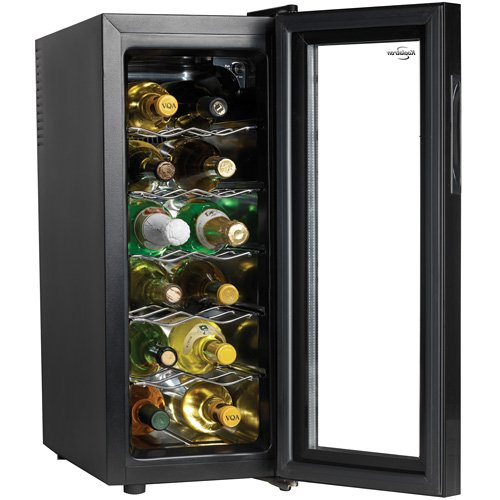 Koolatron WC12G Slim Countertop 12Bottle Thermoelectric Wine Cellar, Black