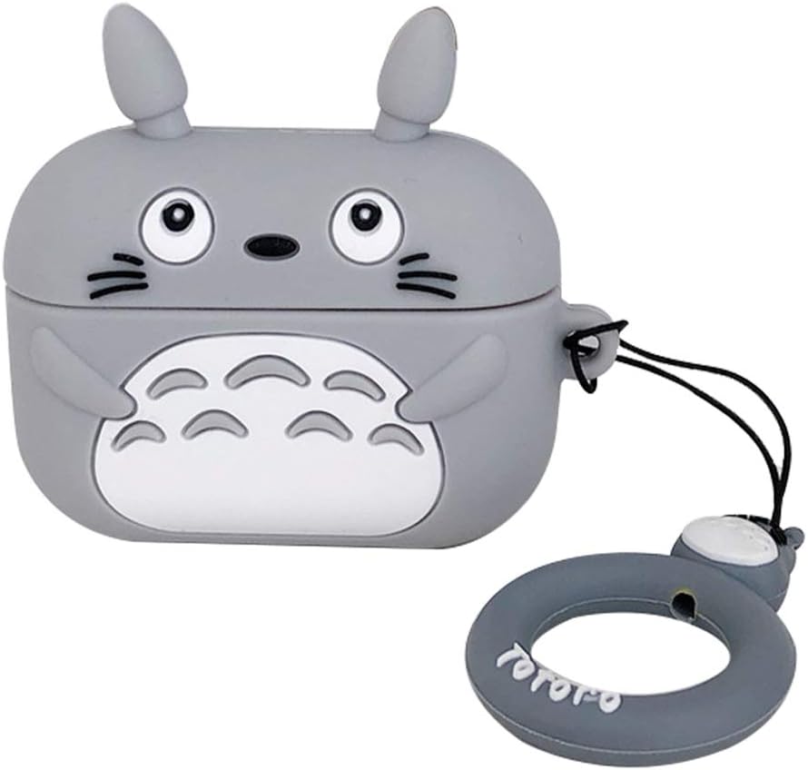 lunanana Anime Totoro Earbud Case, Shockproof Wireless Headphone Charging Case Cover, Compatible with Apple AirPods 3 & Pro(H03)