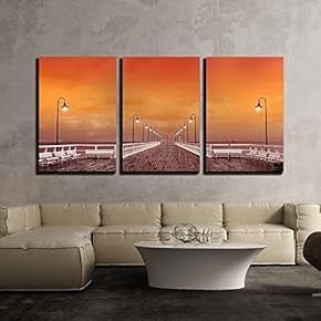 Sunset at The Pier in Poland x3 Panels