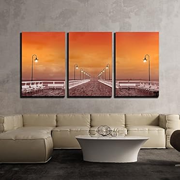 3 Piece Canvas Wall Art - Sunset at - Canvas Art