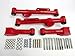 Control Arms Rear Upper and Lower Control Arm Full Kit (Red Color) for Ford Mustang Premium Quality